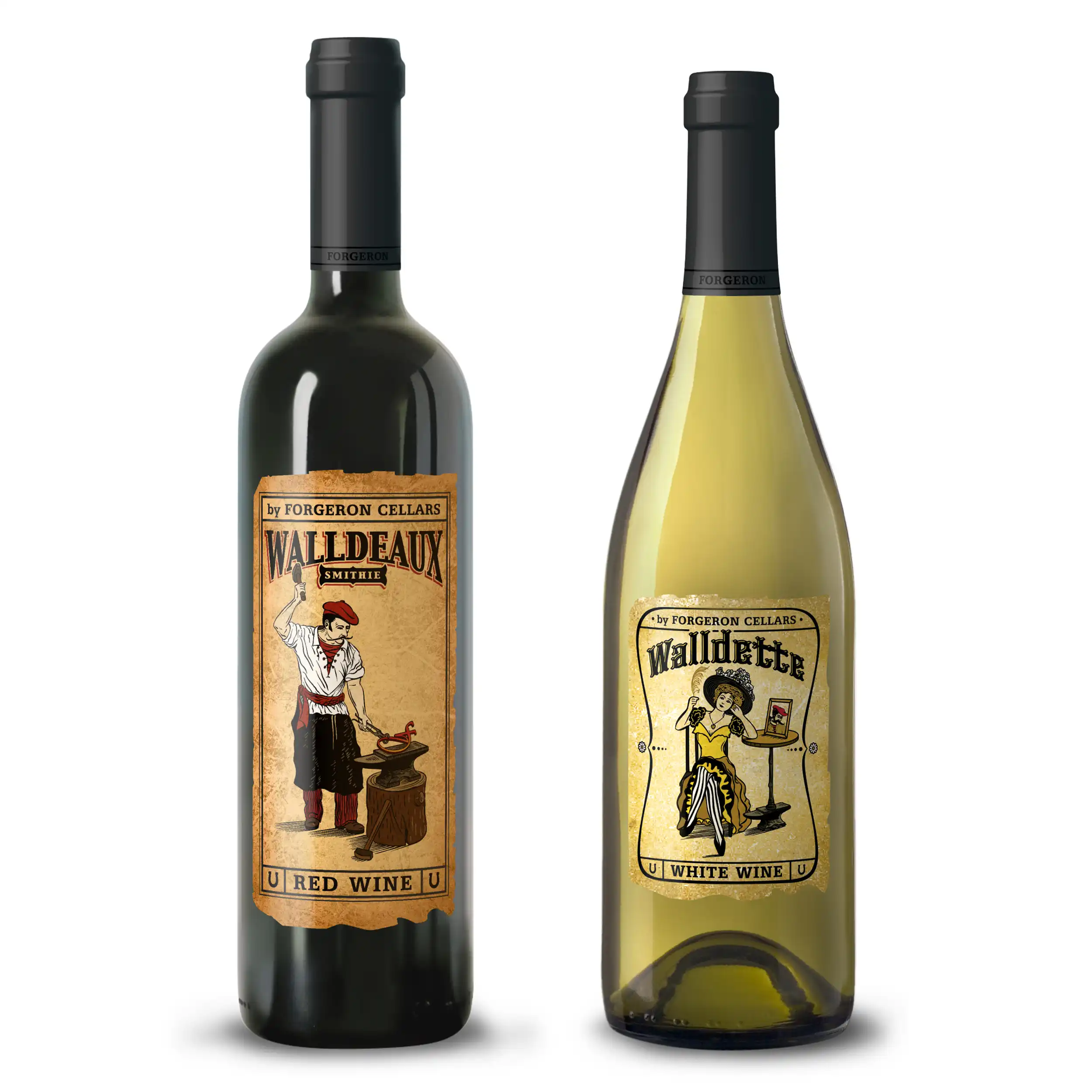 Forgeron Cellars Table Red and White Wine Labels